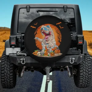 Mummy T Rex Pumpkin Skeleton Halloween Spare Tire Cover No Camera Hole
