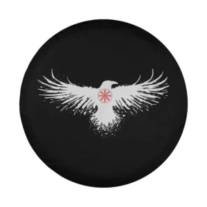 Munin raven with Vegvisir Norse compass Viking Valhalla design graphic