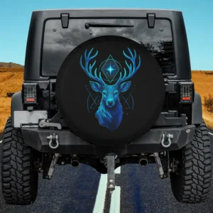 mystic geometric deer glowing star spare tire cover on Ford Bronco