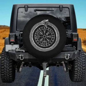 Mystic ouroboros Vegvisir runic Viking spare tire cover with no camera hole for Ford Bronco Sport
