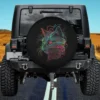 neon galaxy cat line art space kitten spare tire cover no camera hole for Jeep