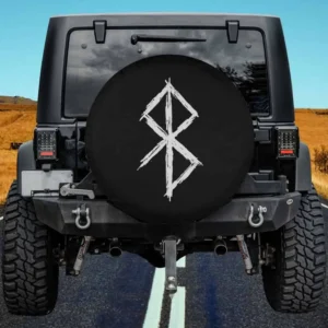 Norse Viking bindrune rune peace symbol spare tire cover on Ford Bronco Sport with no camera hole