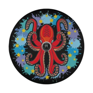 Octopus color splash deep sea design with cartoon stars for spare tire cover