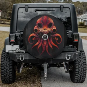 octopus golden trident moon spare tire cover with backup camera hole for SUV or RV