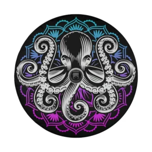 octopus lotus flower mandala marine biologist cephalopod tire cover art