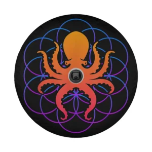 Cool octopus sea creature saltwater aquarium graphic design for spare tire cover