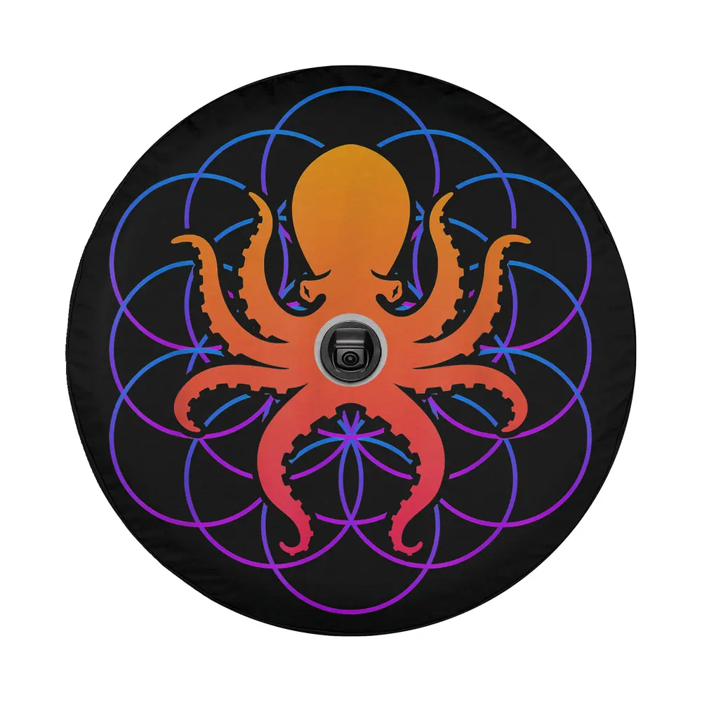 Cool octopus sea creature saltwater aquarium graphic design for spare tire cover