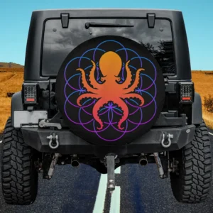 Cool octopus sea creature saltwater aquarium design spare tire cover without camera hole
