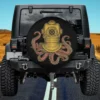 Octopus with vintage scuba diver helmet Halloween spare tire cover no camera hole