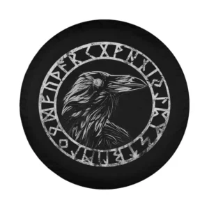 Odin raven rune compass Viking Valhalla warrior rune design for spare tire covers