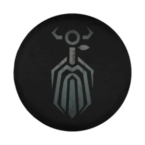 Horned helmet and spear Odin Viking Norse god symbol on spare tire cover