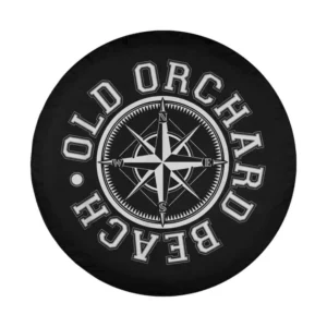 Old Orchard Beach Maine compass design closeup on spare tire cover