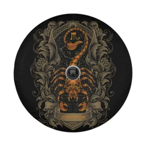 ornate gold scorpion celestial scorpio zodiac spare tire cover design only