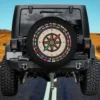 outdoor flags scout compass spare tire cover with world flags border and compass rose, no camera hole
