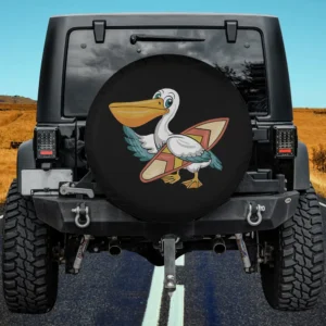 Pelican Surfboard Retro Hawaiian Surf Camper Spare Tire Cover No Camera Hole