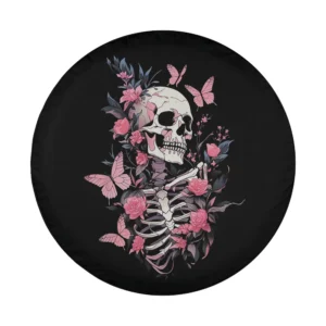 Fairycore pastel goth skeleton with pink butterflies and roses design only