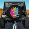 Pink yellow blue cats pile pansexual pride spare tire cover no camera hole for Jeep SUV RV