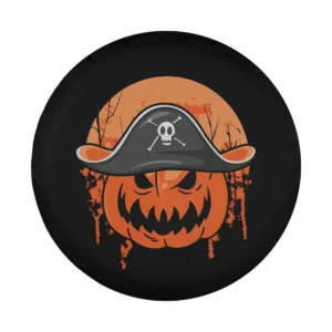pirate hat crossbones pumpkin halloween spare tire cover design only
