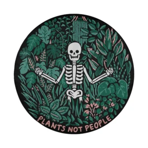 Funny skeleton surrounded by plants Halloween spare tire cover design