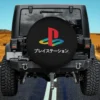 PlayStation full color logo with Kanji modern video game spare tire cover no camera hole