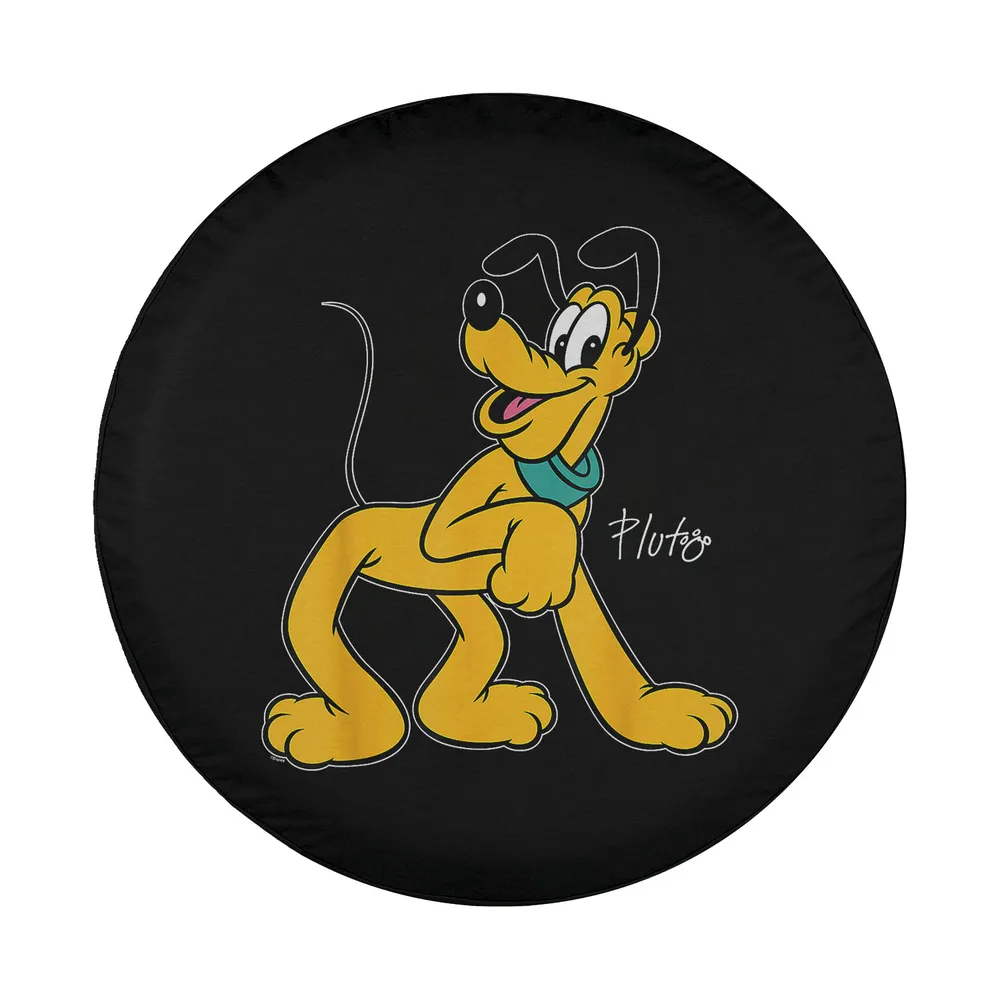 Pluto retro cartoon pose Disney dog spare tire cover design closeup