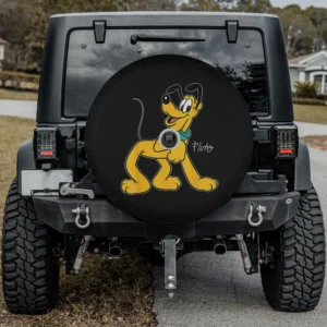 Pluto retro cartoon pose Disney dog spare tire cover with backup camera hole for SUV