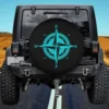 Preppy nautical compass rose captain sailor spare tire cover no camera hole for Jeep RV