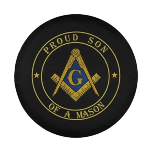 Freemason symbol gold emblem Proud Son Of A Mason spare tire cover design only
