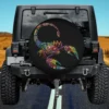 psychedelic rainbow scorpion swirling pattern spare tire cover for Jeep, SUV, RV