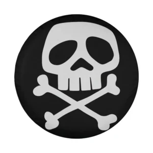 punk rock skull crossbones 1980s misfit design Halloween tire cover