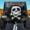 punk rock skull crossbones 1980s misfit spare tire cover no camera hole
