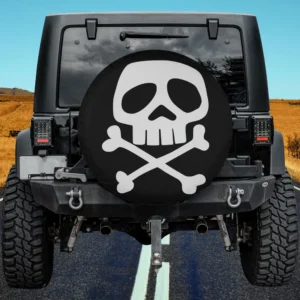 punk rock skull crossbones 1980s misfit spare tire cover no camera hole