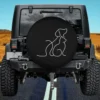 Puppy Baby Cat Heart Minimalist Line Art Spare Tire Cover No Camera Hole