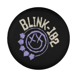 Blink-182 purple arrows smiley face logo graphic for spare tire cover design