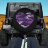purple camouflage heart lavender camper spare tire cover no camera hole