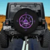 Purple compass and sail boat nautical spare tire cover with no camera hole for Jeep, RV, SUV, or trailer