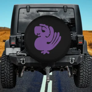 Purple parrot silhouette legends hidden temple spare tire cover no camera hole