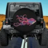 Purple pink tentacles octopus sea adventure spare tire cover with no camera hole on Jeep