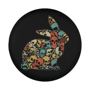 rabbit skull collage halloween spare tire cover bunny skulls only design