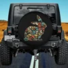 rabbit skull collage halloween spare tire cover stitched bunny silhouette no camera hole