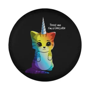 rainbow caticorn unicorn cat spare tire cover cute cartoon design