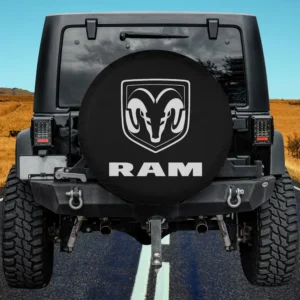 Ram Trucks grey logo shield utility trailer spare tire cover no camera hole