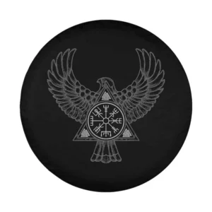 Raven Vegvisir Compass Nordic Rune Celtic design for spare tire cover