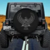 Raven Vegvisir Compass Nordic Rune Celtic spare tire cover with no camera hole for Jeep, RV, SUV