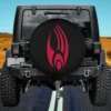 Red Borg emblem black Star Trek spare tire cover for Honda HRV no camera hole