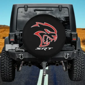 Red Hellcat head SRT logo spare tire cover for Jeep Cherokee no camera hole