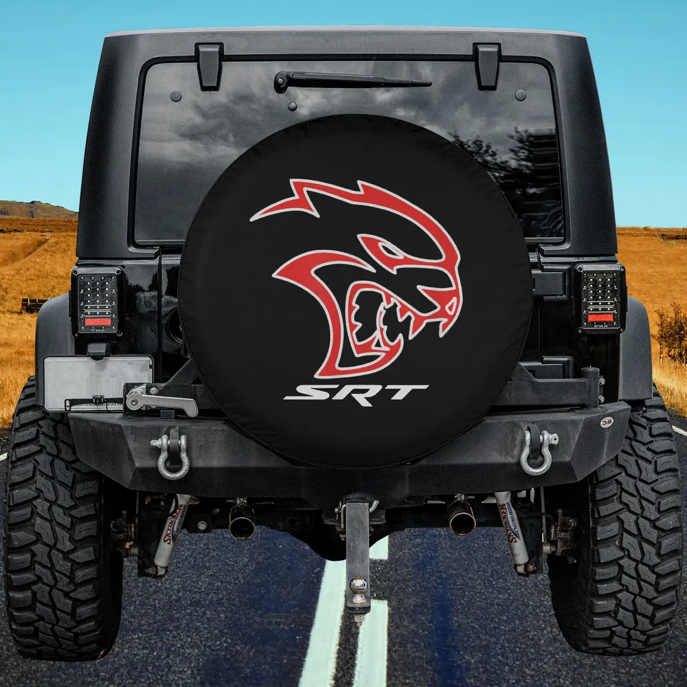 Red Hellcat head SRT logo spare tire cover for Jeep Cherokee no camera hole