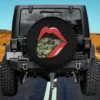 red lips camouflage tongue grunge spare tire cover for Honda CRV no camera hole