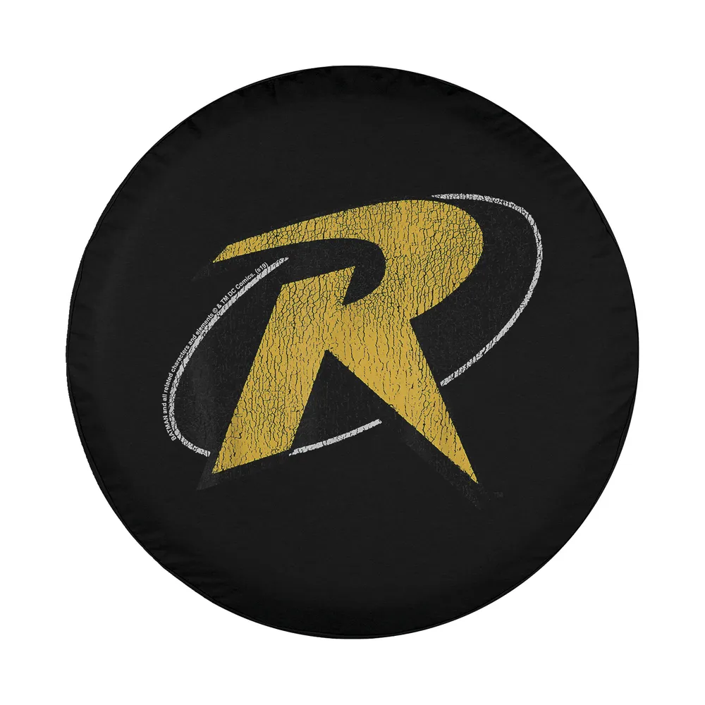 Yellow cracked Red Robin logo design for Jeep Gladiator spare tire cover