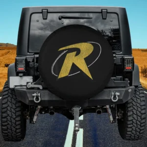 Yellow Cracked Red Robin Emblem Jeep Spare Tire Cover No Camera Hole